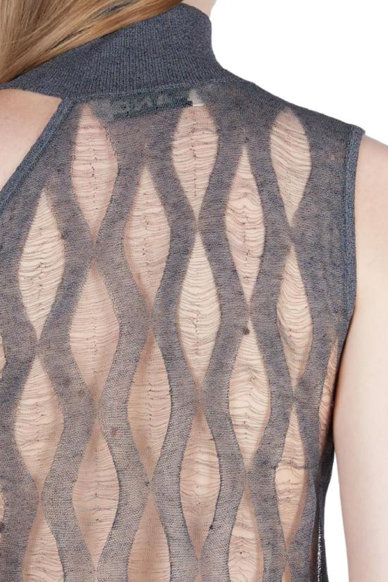  팡 뉴욕 블라우스 팡 NYC 다이아몬드 래더 스티치 비대칭 컷아웃 탑 - FANG NYC