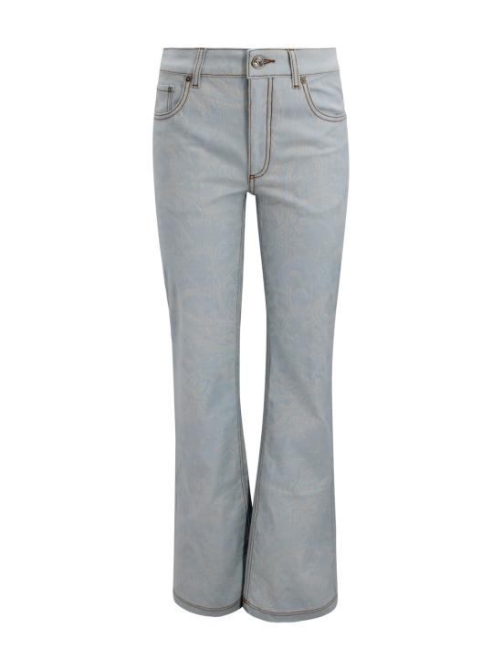  에트로 스트레이트 팬츠 플로럴 팬츠 클리어 블루