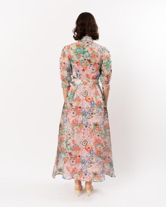  라 푸오리 롱 원피스 La Fuori 플로럴 오간자 맥시 드레스 멀티 - LA FUORI