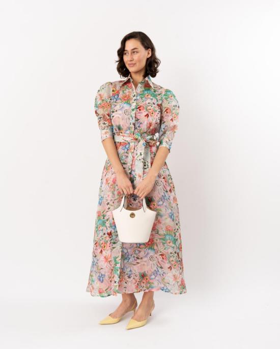  라 푸오리 롱 원피스 La Fuori 플로럴 오간자 맥시 드레스 멀티 - LA FUORI