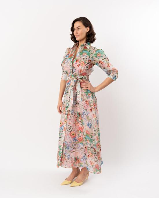  라 푸오리 롱 원피스 La Fuori 플로럴 오간자 맥시 드레스 멀티 - LA FUORI