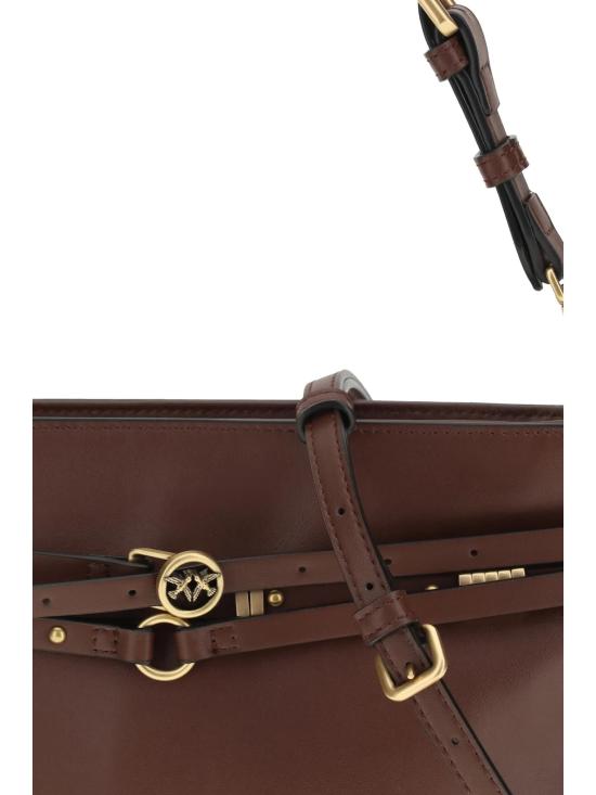 26SS 핑코 토트백 106176A0QO R49Q Burgundy wine antigue gold - PINKO