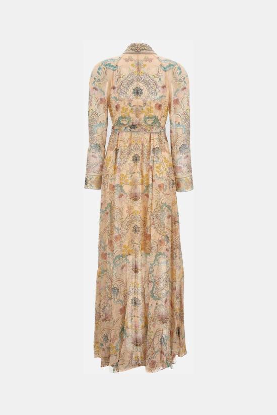  짐머만 롱 원피스 보우 셔츠 드레스 멀티 컬러 - ZIMMERMANN