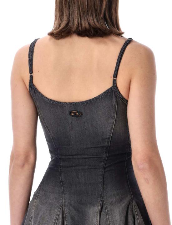  디젤 숏 원피스 드 스포키 미니 드레스 블랙 - DIESEL