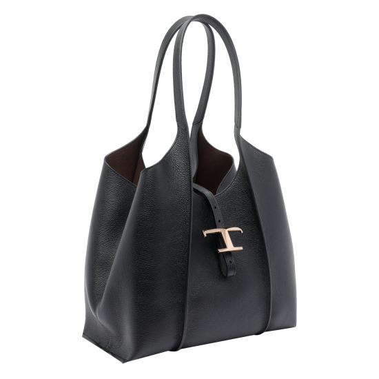 26SS 토즈 T 타임리스 스몰 쇼핑백 XBWTSBA0200 Q8EB999 Black - TODS