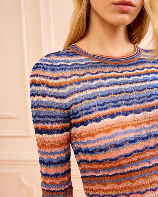  울라 존슨 블라우스 Ulla Johnson Lunaire 니트 탑 블루 - ULLA JOHNSON