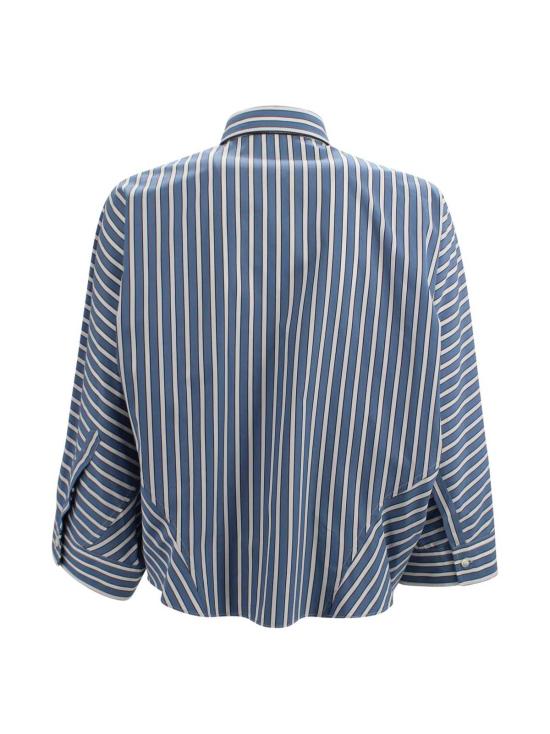  브루넬로 쿠치넬리 블라우스 스트라이프  셔츠 라이트 블루 - BRUNELLO CUCINELLI