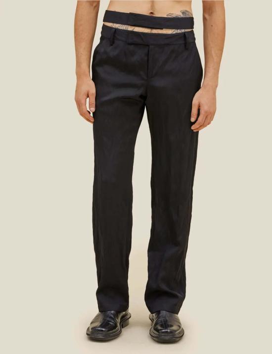  에크하우스 라타 스트레이트 팬츠 Eckhaus Latta 섀도우 바지 팬츠 흑요석 - ECKHAUS LATTA