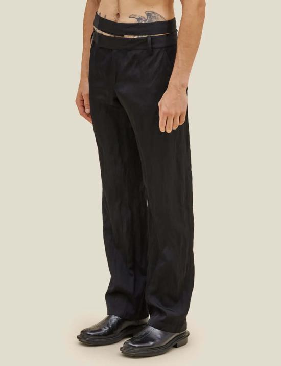  에크하우스 라타 스트레이트 팬츠 Eckhaus Latta 섀도우 바지 팬츠 흑요석 - ECKHAUS LATTA