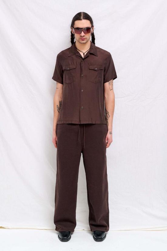  어셈블리 뉴욕 스트레이트 팬츠 어셈블리 브라운 플리스 스트레이트 레그 스웨트팬츠