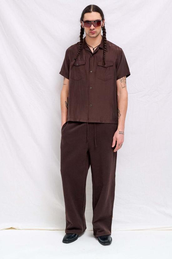  어셈블리 뉴욕 스트레이트 팬츠 어셈블리 브라운 플리스 스트레이트 레그 스웨트팬츠 - ASSEMBLY NEW YORK