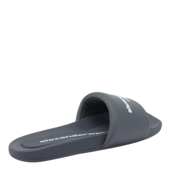  알렉산더 왕 뮬/슬리퍼 로고 슬라이드 샌들 그레이 - ALEXANDER WANG