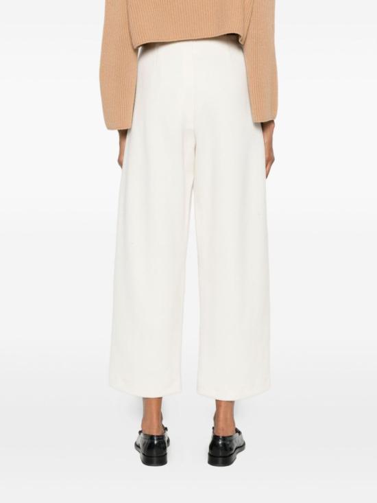  막스마라 스트레이트 팬츠 울/코튼 혼방 팬츠 아이보리 - MAX MARA