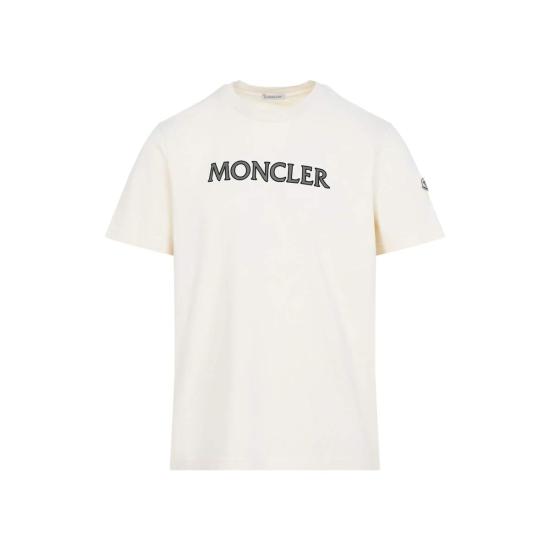  몽클레어 반팔 티셔츠 베이지 - MONCLER