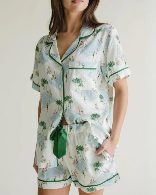  케이티 키메 라운지 웨어 팜 코트 파자마 반바지 세트 - KATIE KIME