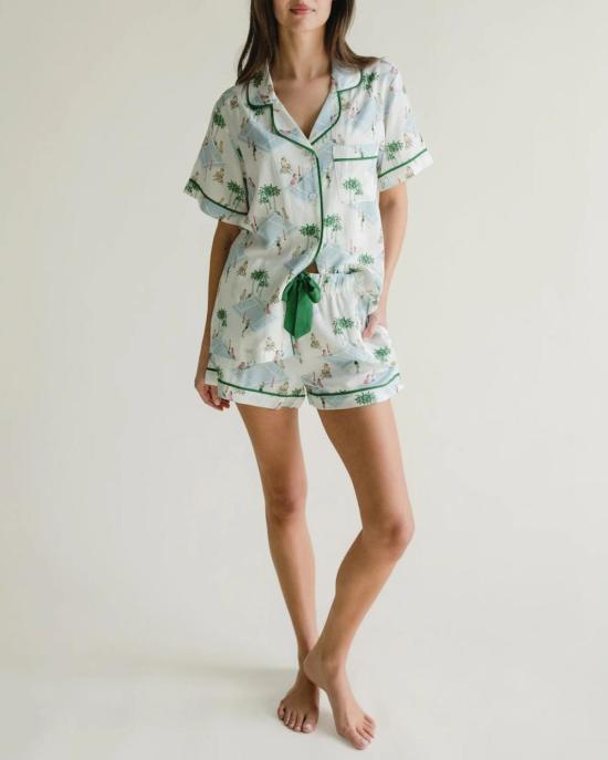  케이티 키메 라운지 웨어 팜 코트 파자마 반바지 세트 - KATIE KIME