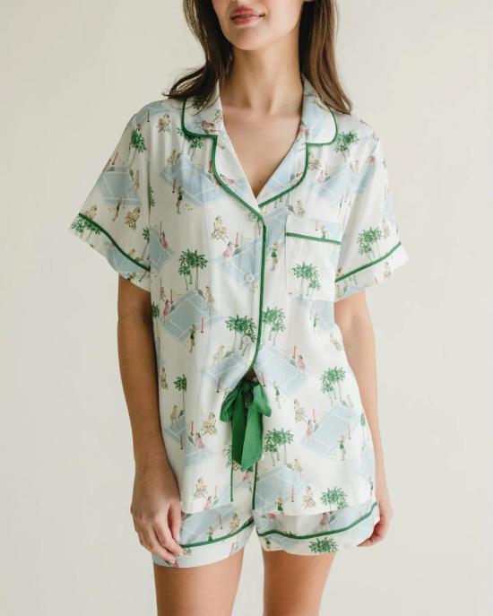  케이티 키메 라운지 웨어 팜 코트 파자마 반바지 세트 - KATIE KIME