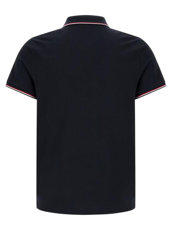  몽클레어 폴로 티셔츠 몽클레르 삼색 디테일 폴로 셔츠 블루 - MONCLER
