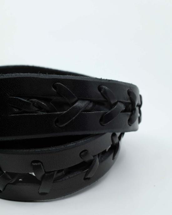  아워레가시 가죽 벨트 아워 레거시 플렉킹 가죽 땋은  블랙 - OUR LEGACY