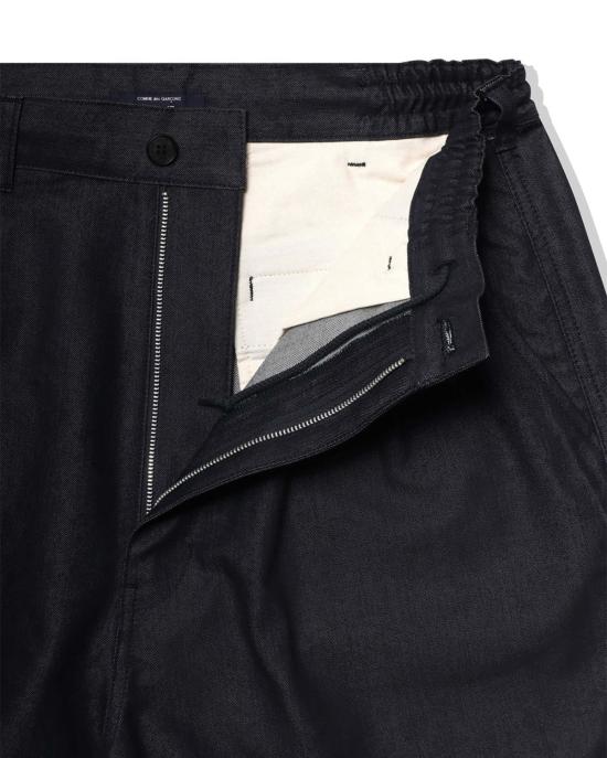  꼼데가르송 숏팬츠 Comme Des Garçons 코튼 데님 반바지 네이비 화이트 - COMME DES GARCONS