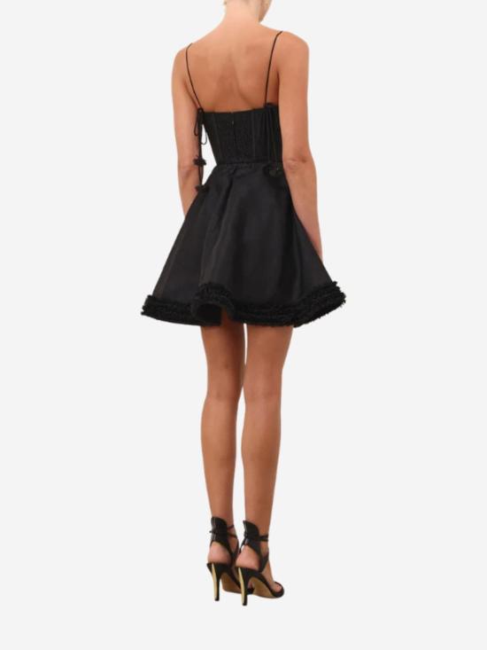  짐머만 숏 원피스 루나 러플 미니 드레스 블랙 - ZIMMERMANN