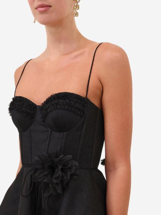  짐머만 숏 원피스 루나 러플 미니 드레스 블랙 - ZIMMERMANN