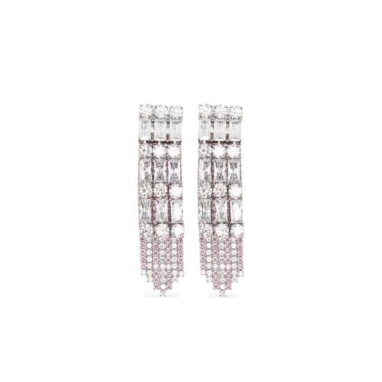  셀프 포트레이트 이어링 드롭  실버/핑크