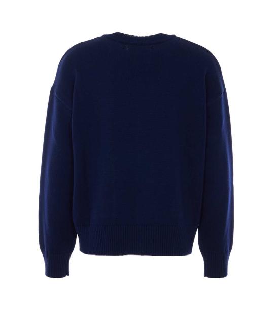  아미 가디건 알렉상드르 마티우시 라운드넥 쿠르  카디건 블루 - AMI