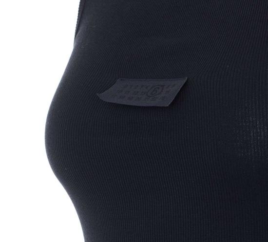  MM6 메종마르지엘라 민소매 티셔츠 Mm6 메종 마르지엘라 뉴메릭 탑 블랙 - MM6 MAISON MARGIELA