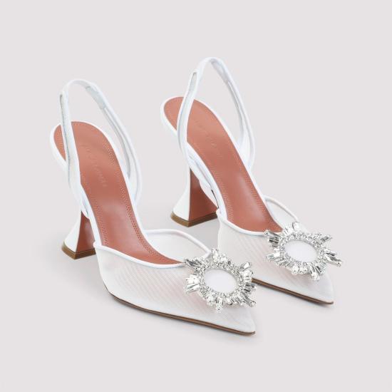  아미나 무아디 뮬/슬리퍼 Amina Muaddi Begum 95 슬링 뮬 화이트 - AMINA MUADDI