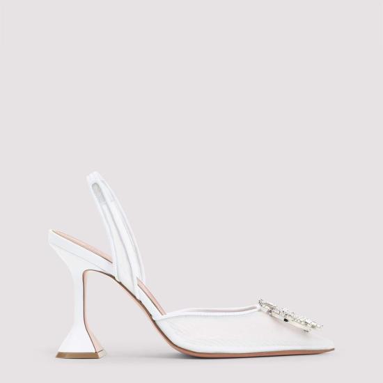  아미나 무아디 뮬/슬리퍼 Amina Muaddi Begum 95 슬링 뮬 화이트