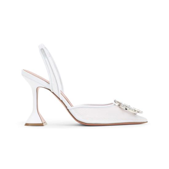  아미나 무아디 뮬/슬리퍼 Amina Muaddi Begum 95 슬링 뮬 화이트 - AMINA MUADDI