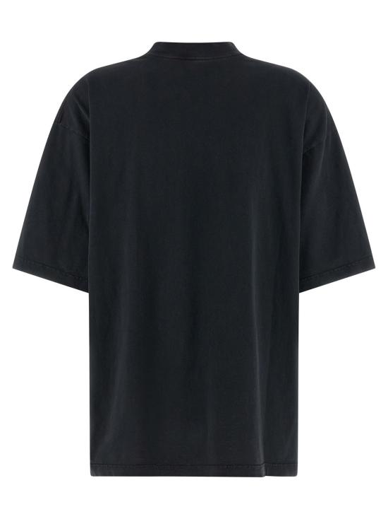  발렌시아가 반팔 티셔츠 필기체 티셔츠 블랙 - BALENCIAGA