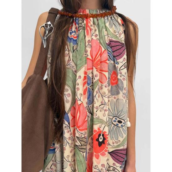  로데브예 롱 원피스 Rodebjer Lobelia 드레스 코랄 멀티 - RODEBJER