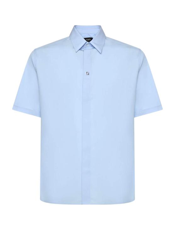  펜디 반팔 셔츠 코튼 셔츠 라이트 블루