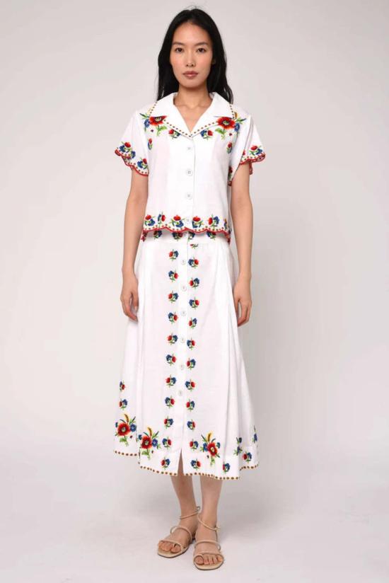  Love The Label 블라우스 러브 더 라벨 베라 탑 메이 모리스 자수 - OTHER BRANDS