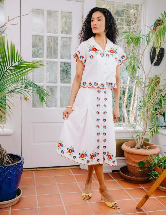  Love The Label 블라우스 러브 더 라벨 베라 탑 메이 모리스 자수