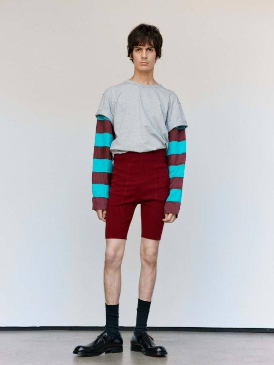  드리스 반 노튼 숏팬츠 Dries Van Noten Moray 쇼츠 보르도 - DRIES VAN NOTEN