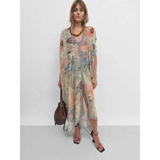  로데브예 롱 원피스 Rodebjer Amora Ducharne 아가베 드레스 코랄 멀티