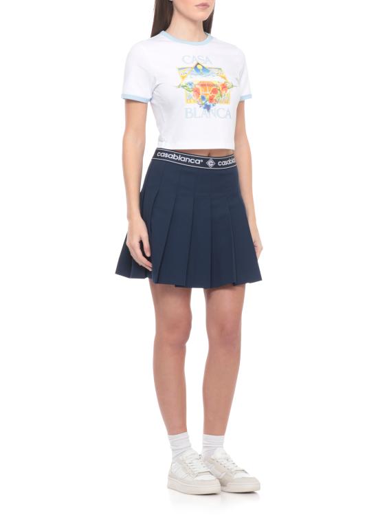 26SS 카사블랑카 미디 스커트 WSP26SK18801 WOOL BLEND Blue - CASABLANCA