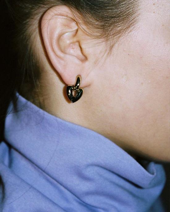  아니카 이네즈 이어링 하트 드롭  골드/실버