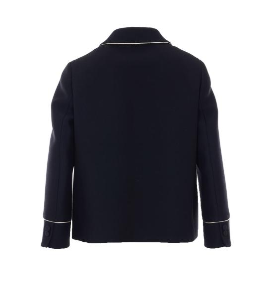  펜디 수트 자켓 실크 및 울 블레이저 블랙 - FENDI