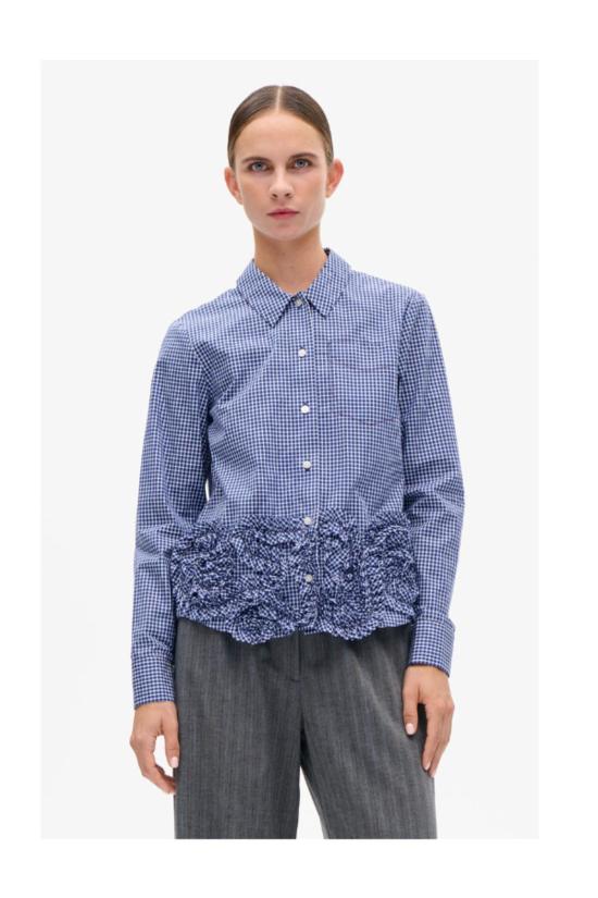  바움 운드 페르드가르텐 블라우스 Baum und Pferdgarten Mariel 미니 블루 체크 셔츠 블루