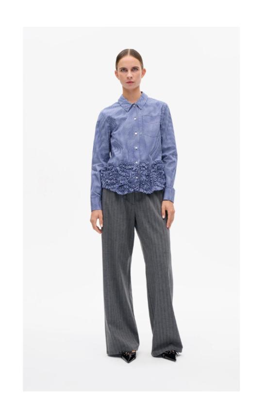  바움 운드 페르드가르텐 블라우스 Baum und Pferdgarten Mariel 미니 블루 체크 셔츠 블루 - BAUM UND PFERDGARTEN