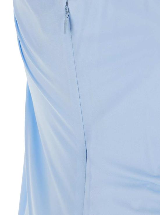  베르사체 미디 원피스 라이트 블루 비스코스 미디 드레스 (V넥) - VERSACE