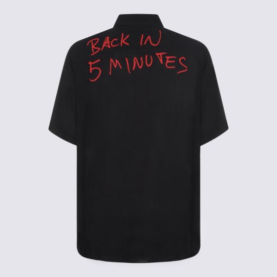  비비안웨스트우드 반팔 셔츠 비비안 웨스트우드 비스코스 셔츠 블랙 - VIVIENNE WESTWOOD