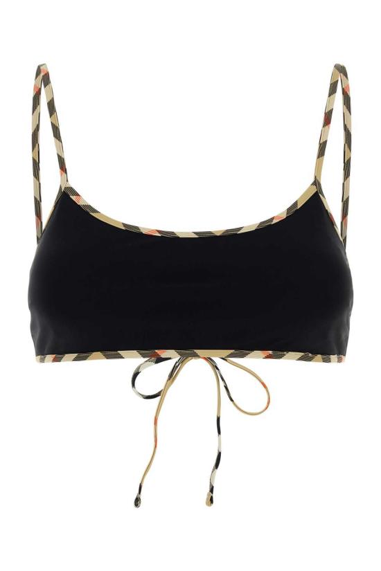  버버리 비키니 수영복 스트레치 나일론 비키니 탑 블랙