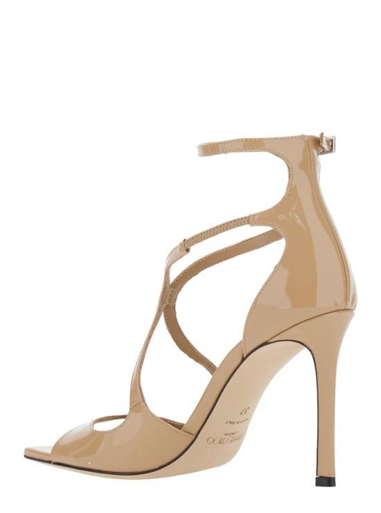  지미추 샌들 아지아 메탈릭 스트랩  (스퀘어 토, 베이지) - JIMMY CHOO