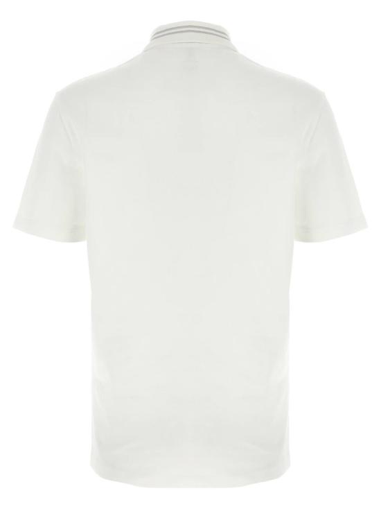  베르사체 폴로 티셔츠 메두사 자수 폴로 셔츠 화이트 - VERSACE