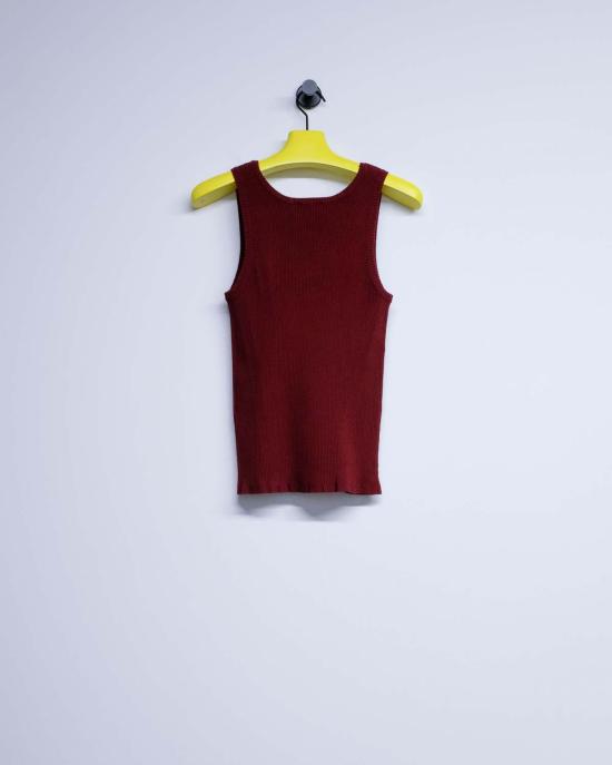  드리스 반 노튼 민소매 티셔츠 Dries Van Noten 보르도 모토 탑 - DRIES VAN NOTEN